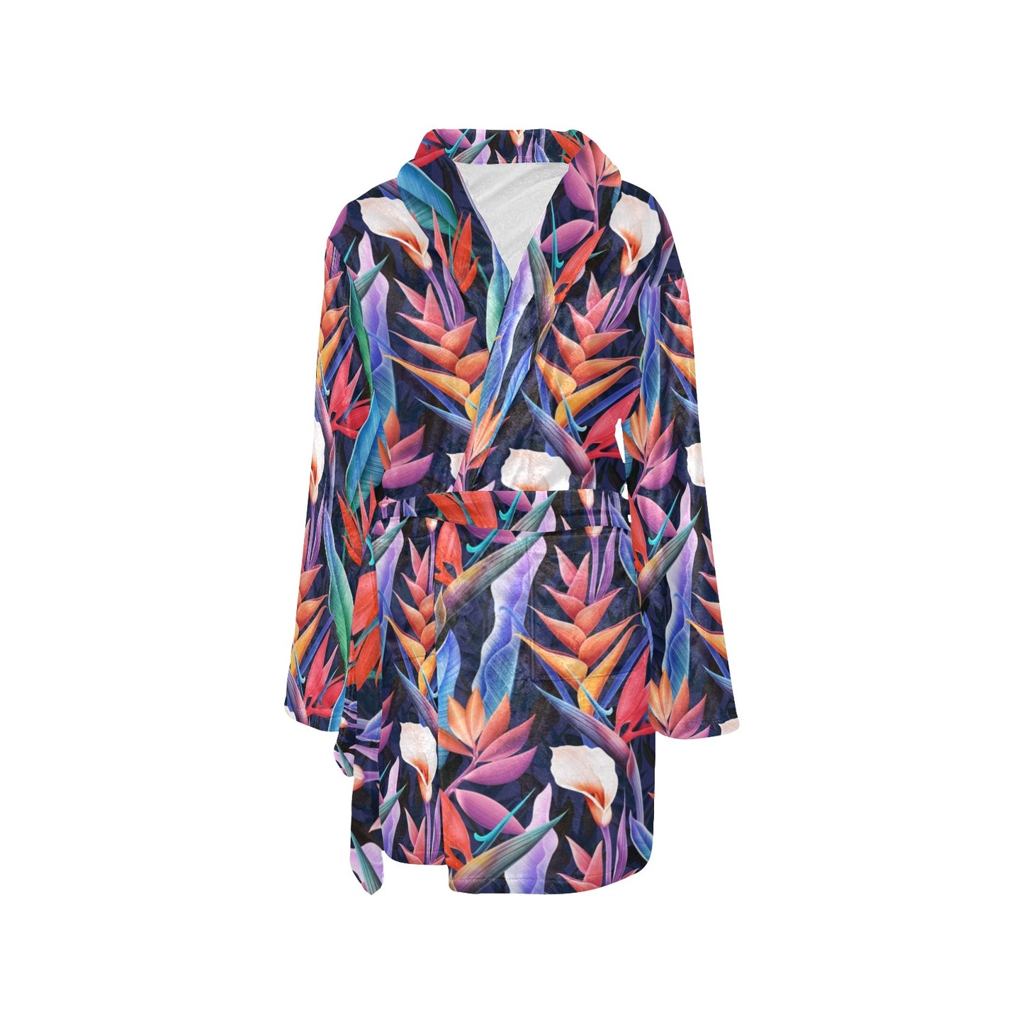 Tropical Flower Pattern Print Design TF023 Women's Fleece Robe