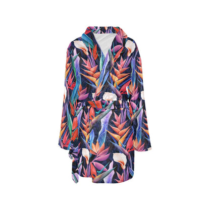 Tropical Flower Pattern Print Design TF023 Women's Fleece Robe
