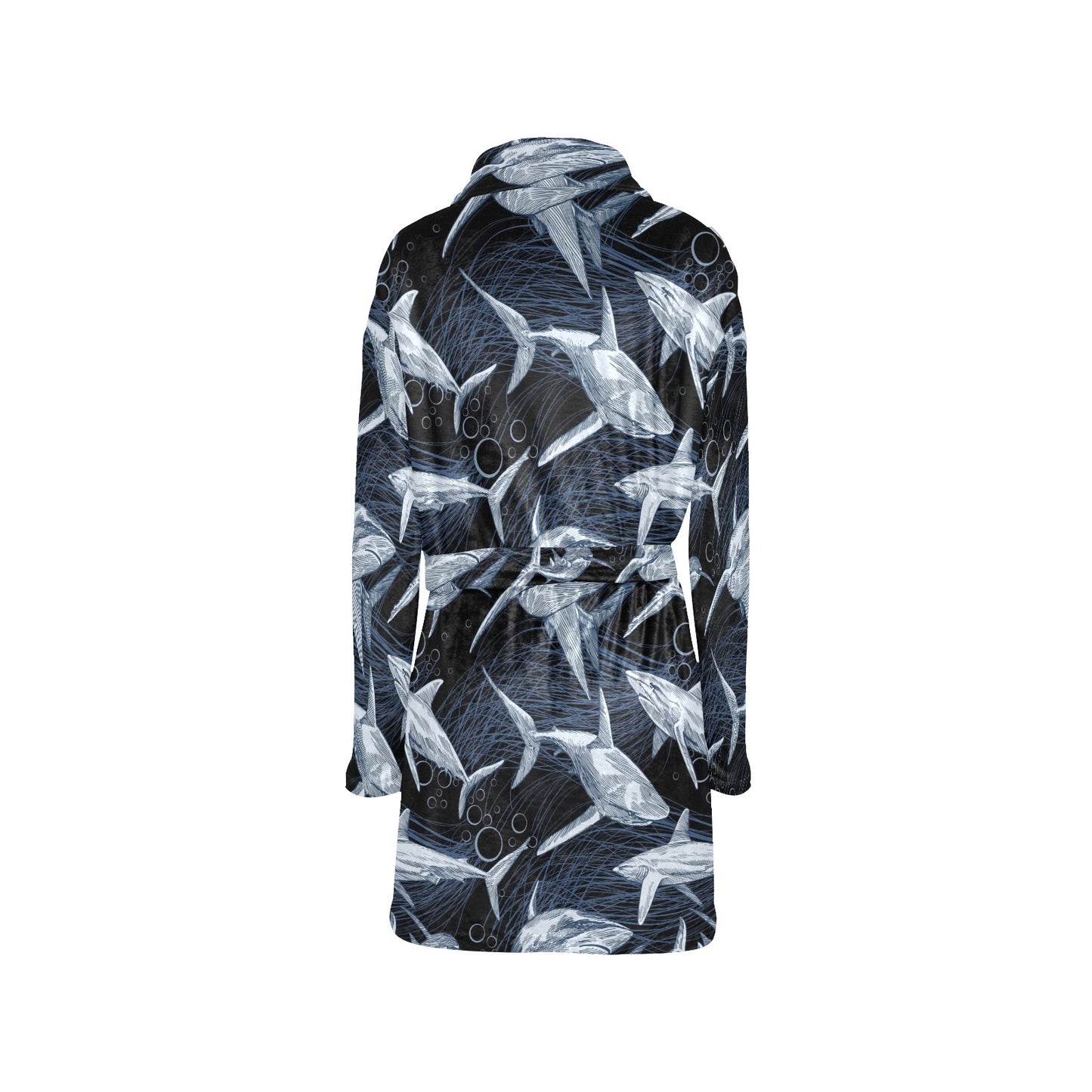 Shark Print Pattern Women's Fleece Robe