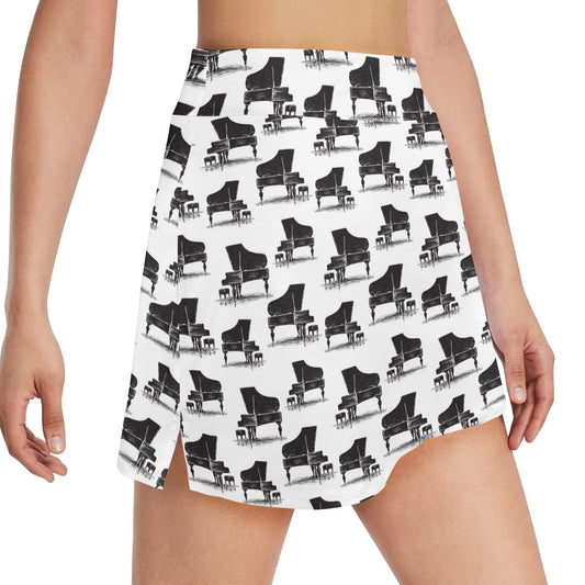Piano Print Design LKS401 17" Golf & Pickleball Skort with Pockets