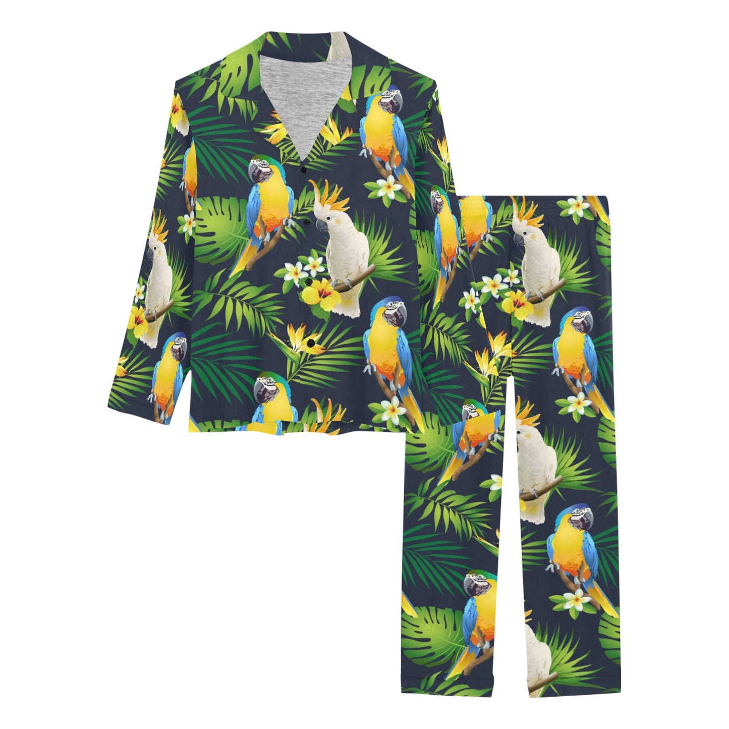 Parrot Pattern Print Design A03 Women's Long Pajama Set