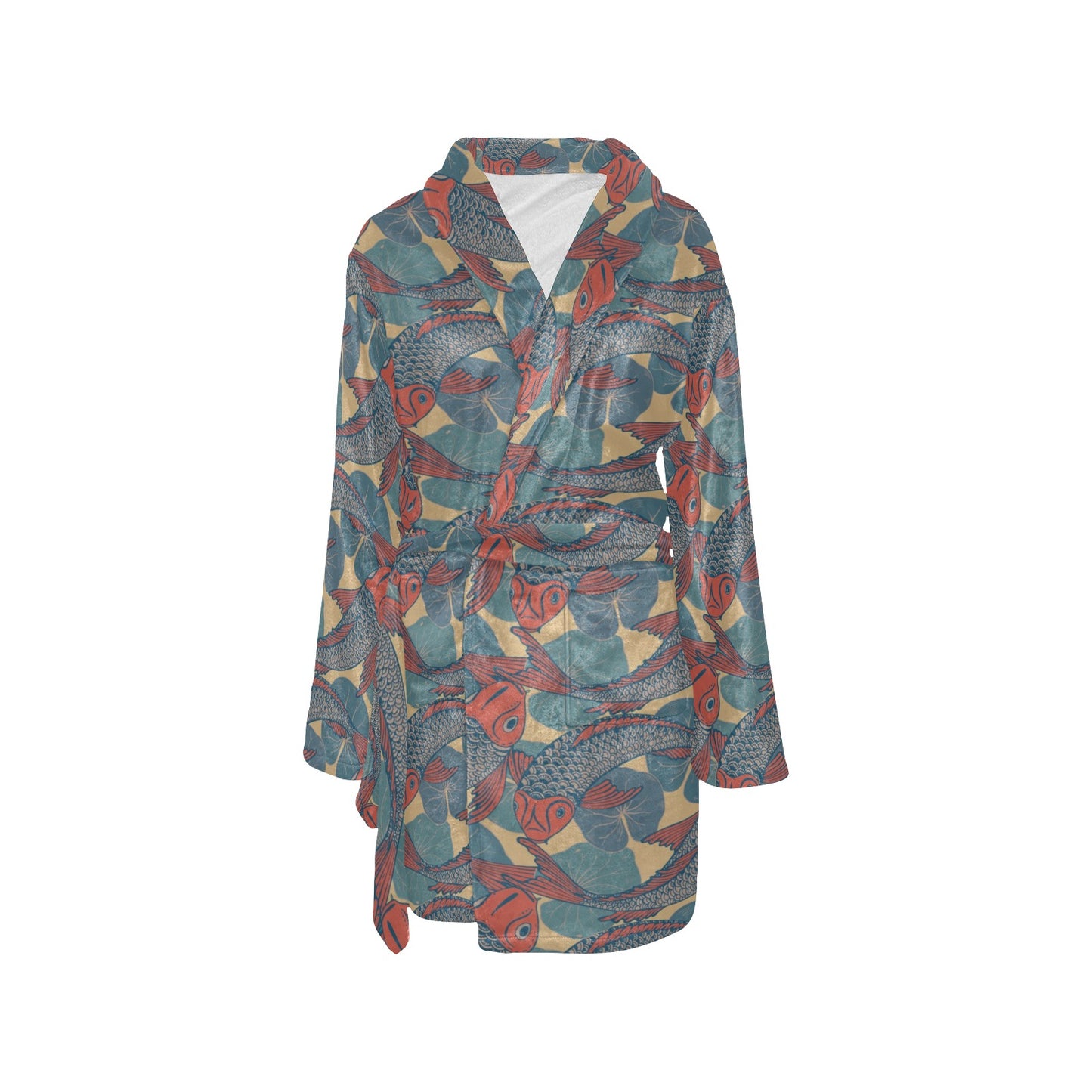 Pisces Pattern Print Design A01 Women's Fleece Robe