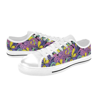 Trippy Print Design LKS305 Women's White Low Top Shoes