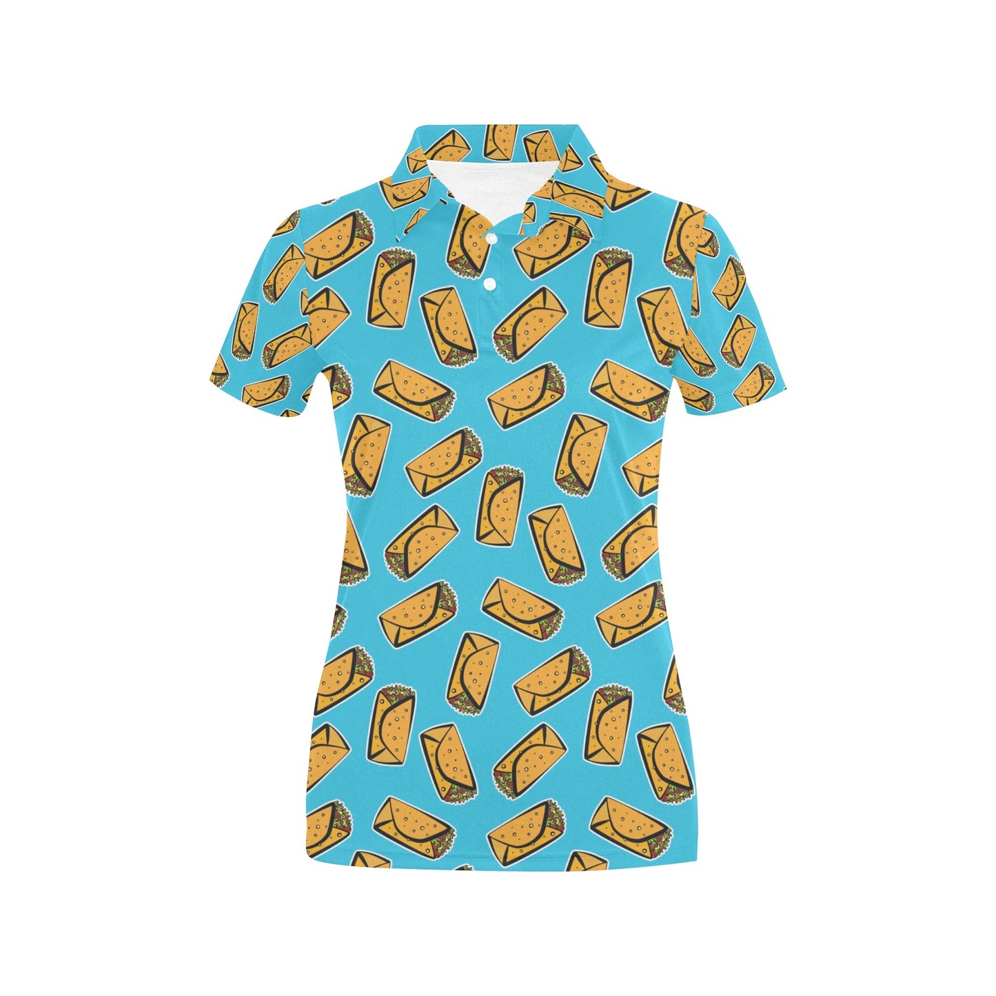 Burrito Print Design LKS301 Women's Polo Shirt