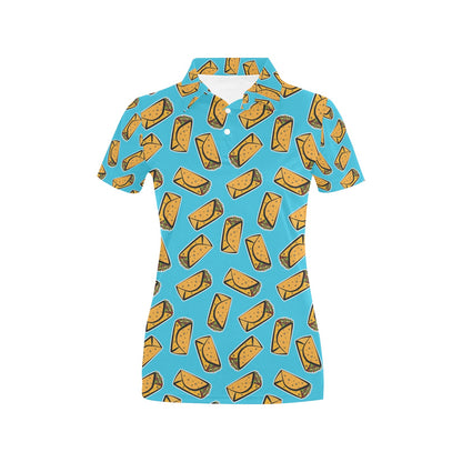 Burrito Print Design LKS301 Women's Polo Shirt
