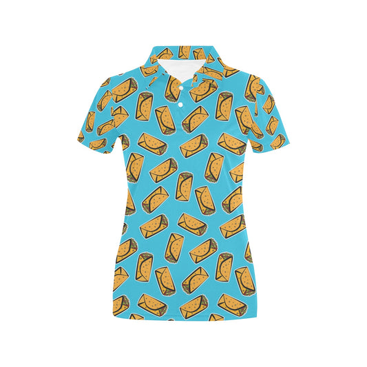 Burrito Print Design LKS301 Women's Polo Shirt