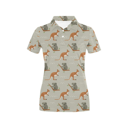 Koala Pattern Print Design 03 Women's Polo Shirt