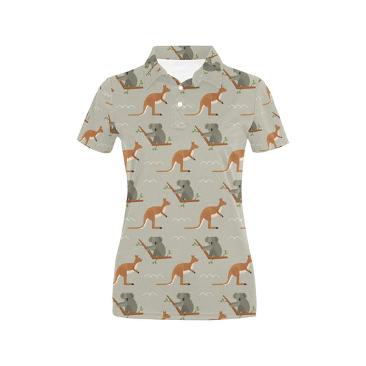 Koala Pattern Print Design 03 Women's Polo Shirt
