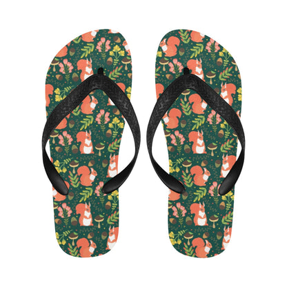 Squirrel Print Design LKS302 Flip Flops
