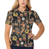 Hula Dancers Hawaiian Style Pattern Print Design 02 Women's Polo Shirt