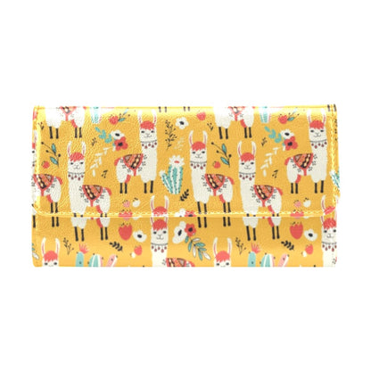 Llama Cute Themed Print Women's Trifold Wallet