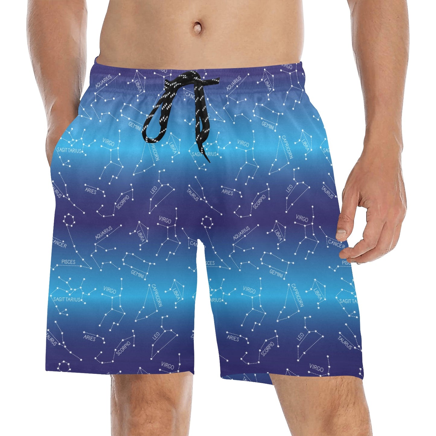 Virgo Print Design LKS302 Men's Swim Trunks Beach Shorts