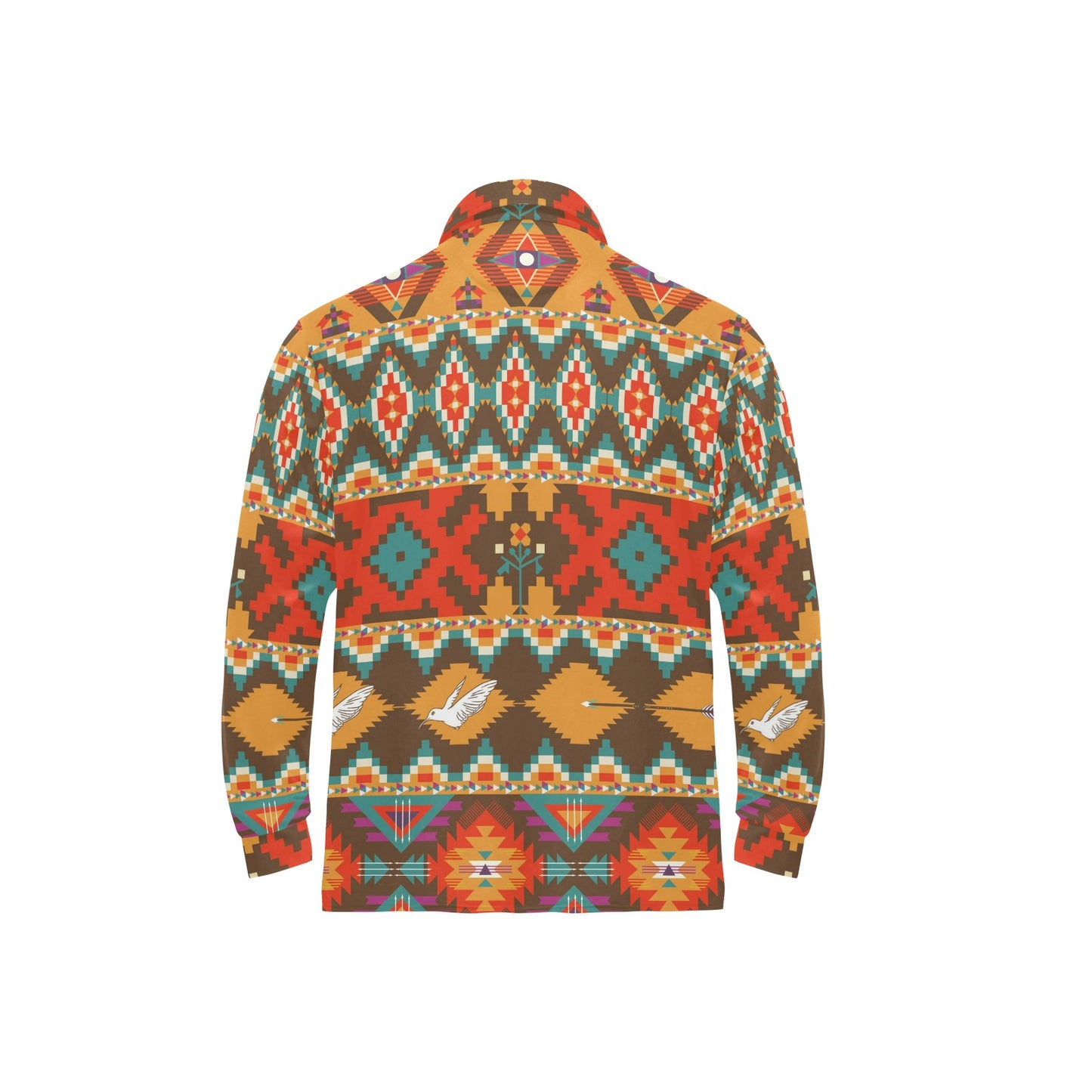 Native Pattern Print Design A01 Long Sleeve Polo Shirt For Men's