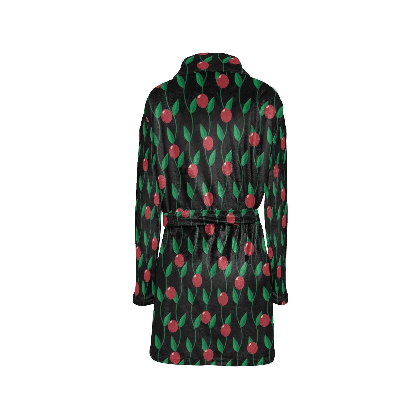 Cranberry Pattern Print Design CB01 Women's Fleece Robe