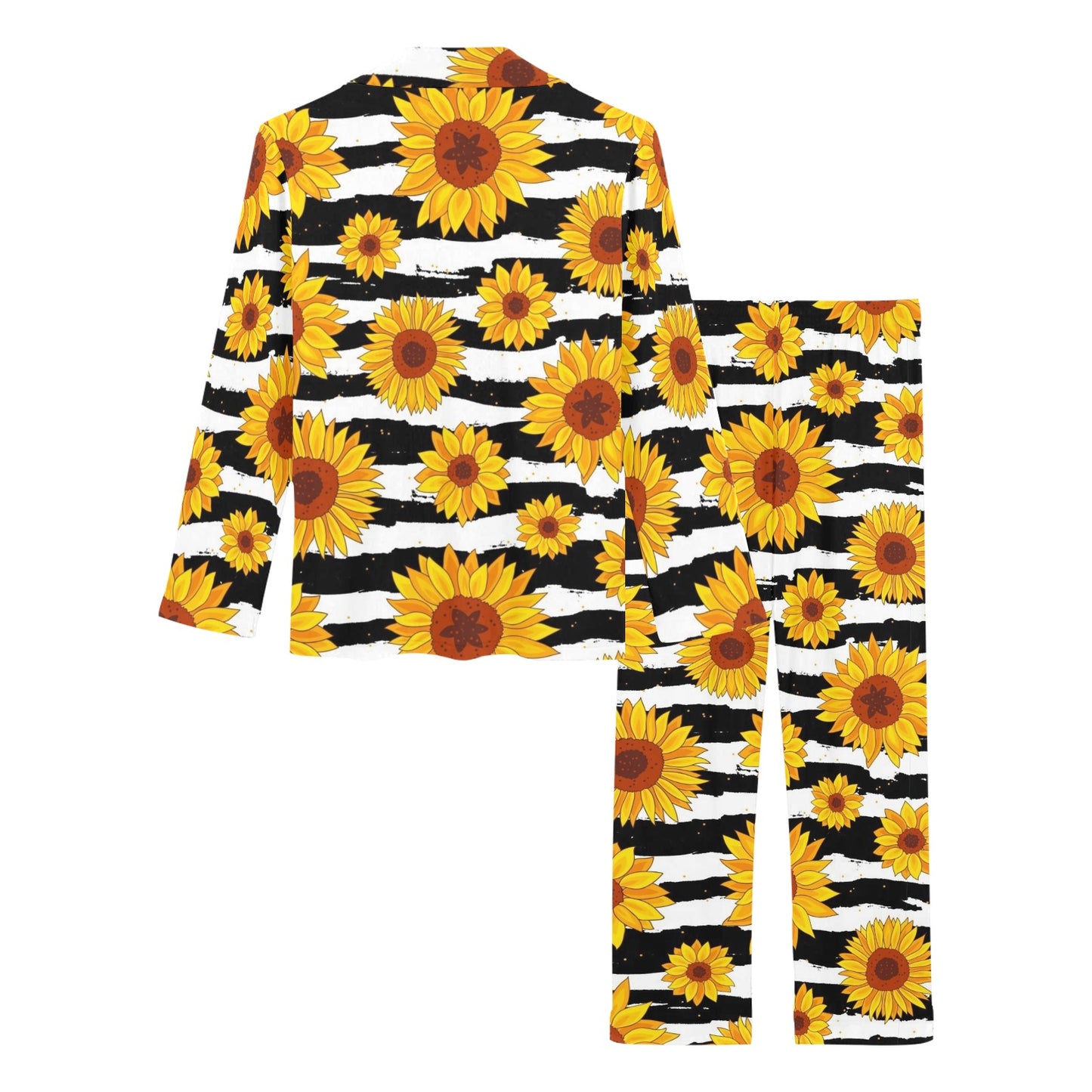 Sunflower Pattern Print Design SF010 Women's Long Pajama Set