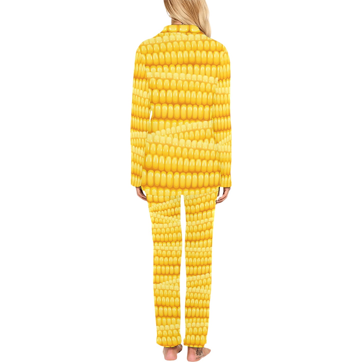 Agricultural Corn cob Pattern Women's Long Pajama Set