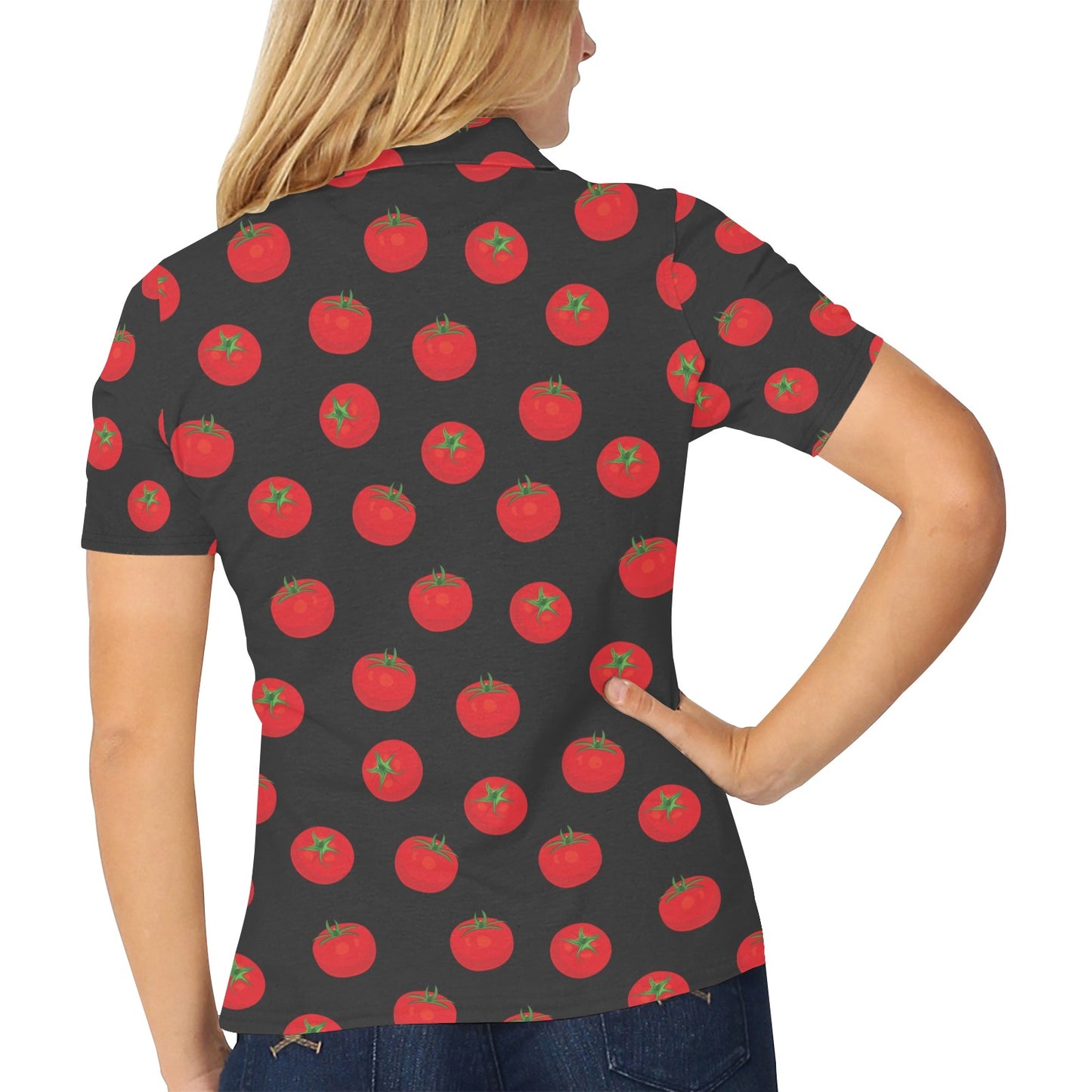 Tomato Print Design LKS305 Women's Polo Shirt