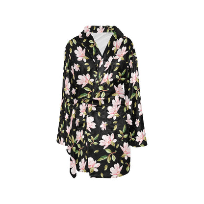 Magnolia Pattern Print Design MAG01 Women's Fleece Robe