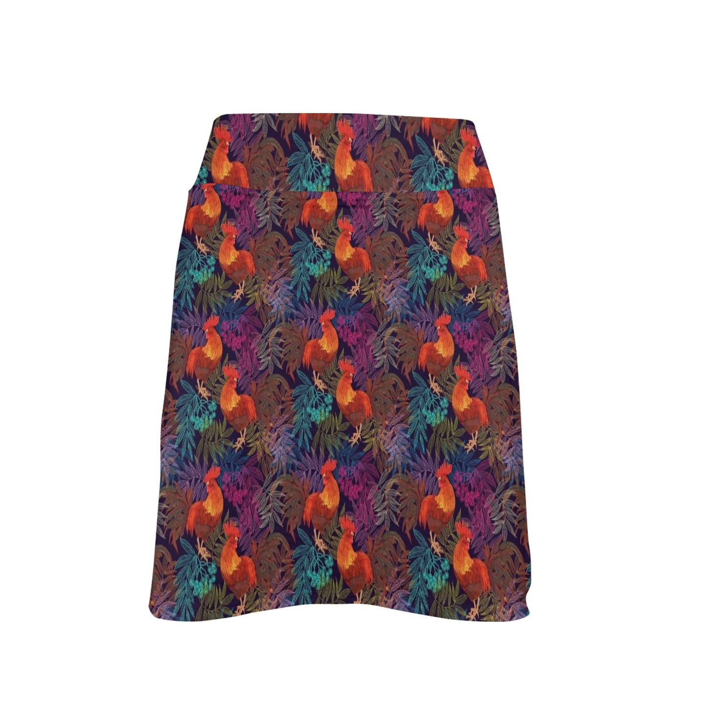 Rooster Print Style 17" Golf & Pickleball Skort with Pockets