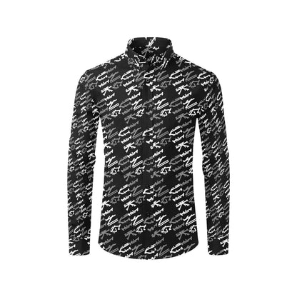 Vikings Print Design LKS306 Men's Long Sleeve Dress Shirt