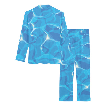Ocean Reflex Pattern Print Design A02 Women's Long Pajama Set