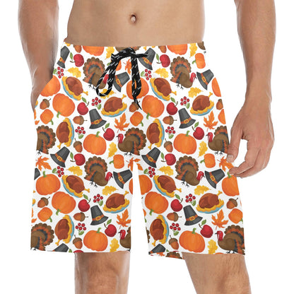Thanksgiving Print Design LKS304 Men's Swim Trunks Beach Shorts