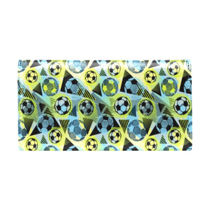 Soccer Ball Themed Print Design Women's Trifold Wallet