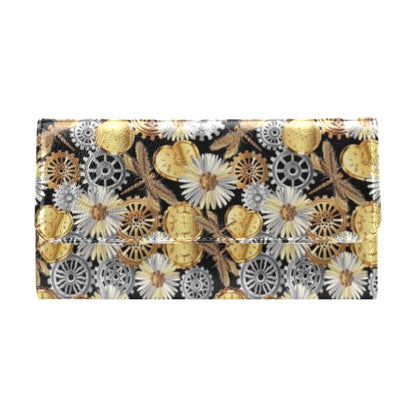 Steampunk Dragonfly Print Design LKS302 Women's Trifold Wallet