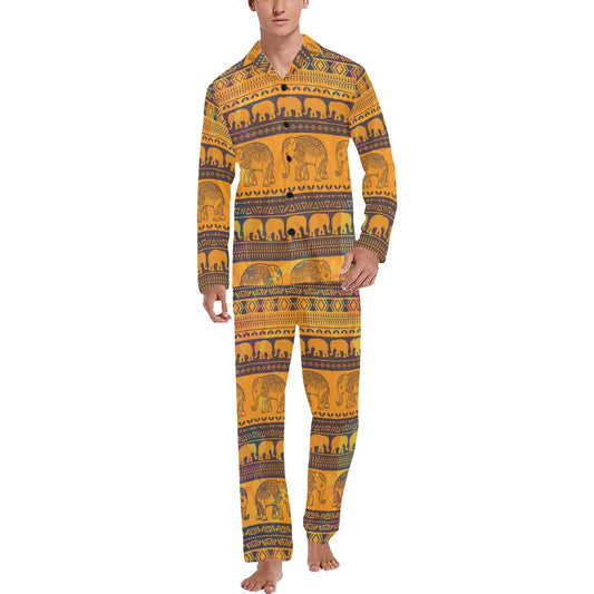 Elephant Aztec Men's Long Pajama Set