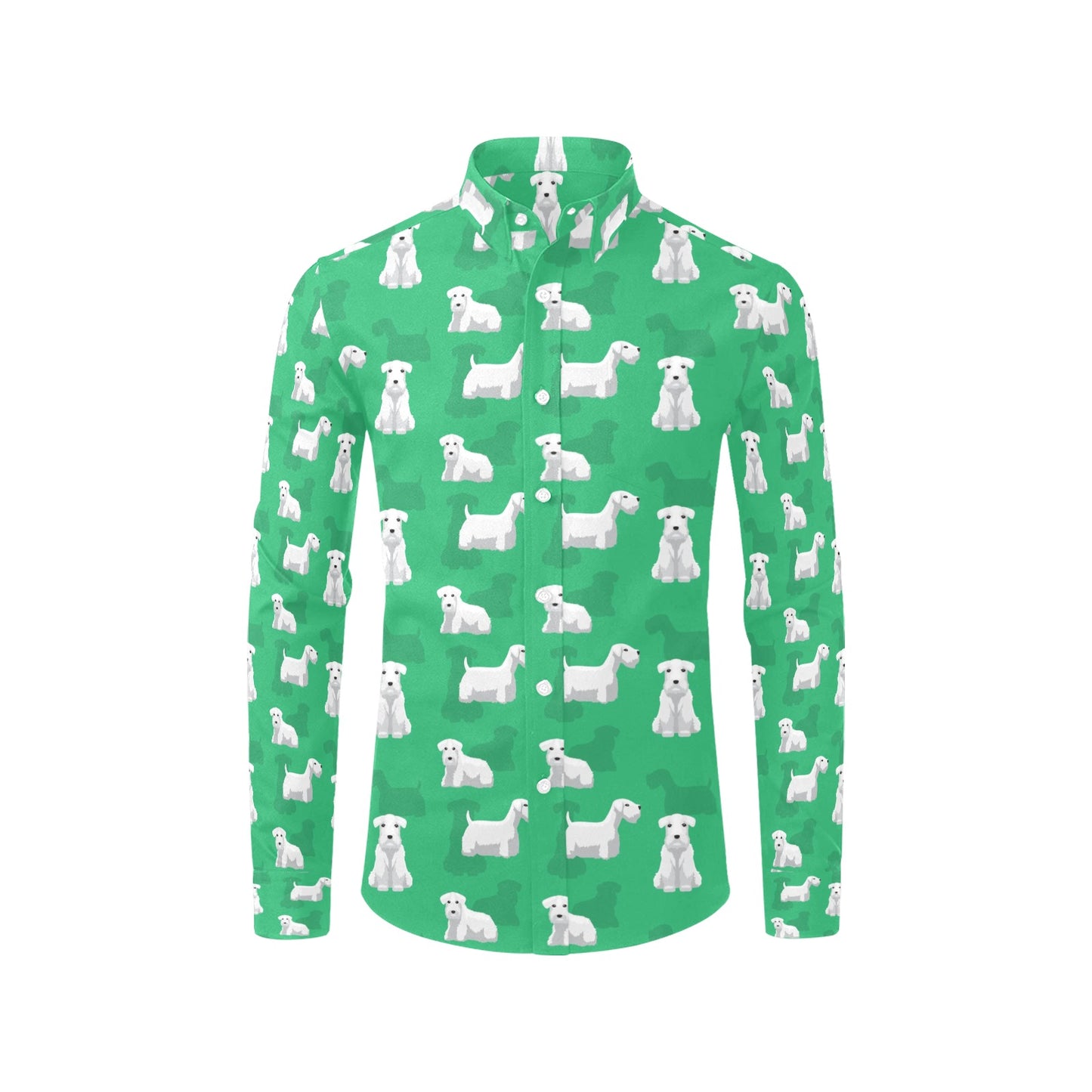 Sealyham Terriers Print Design LKS301 Men's Long Sleeve Dress Shirt