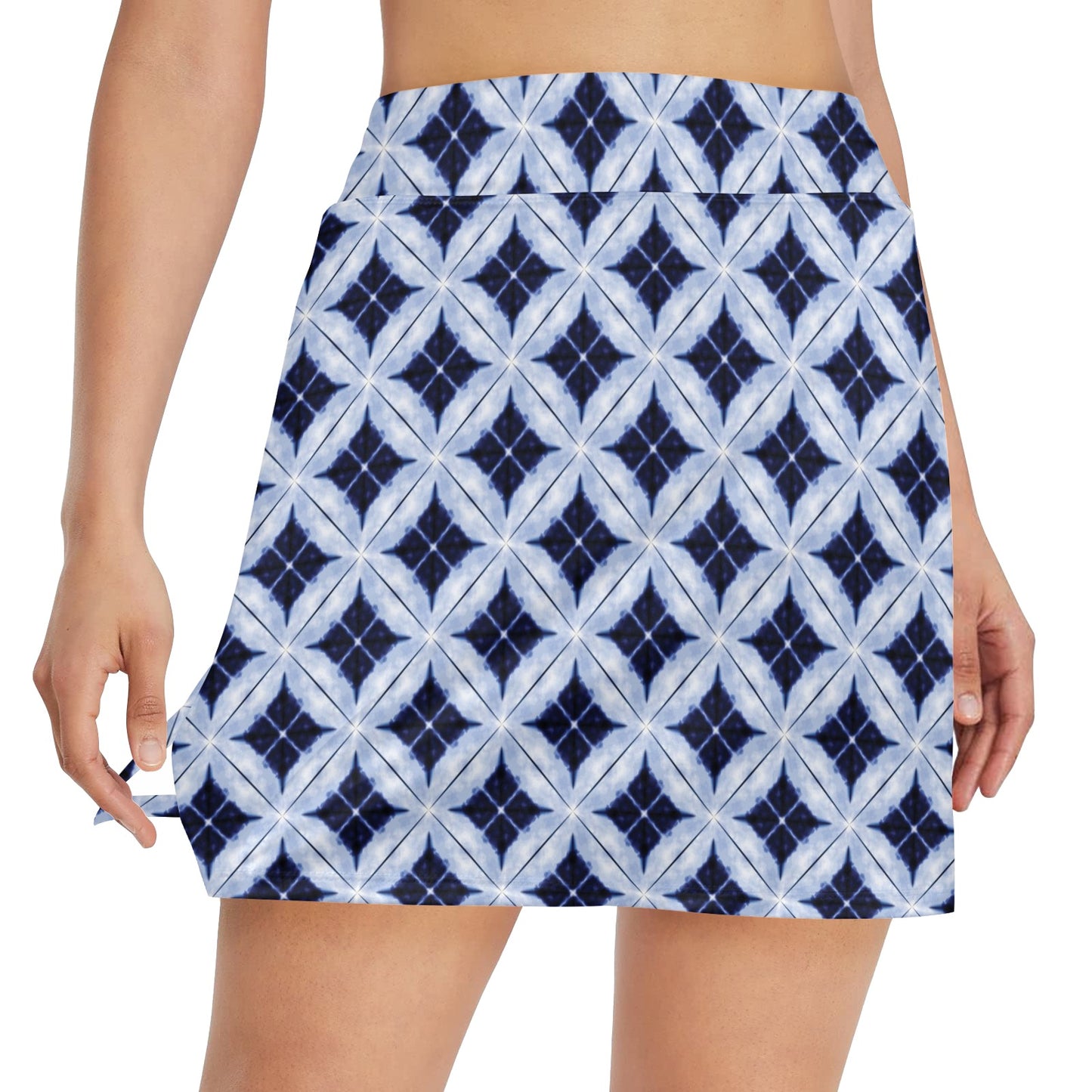 Tie Dye Print Design LKS308 17" Golf & Pickleball Skort with Pockets