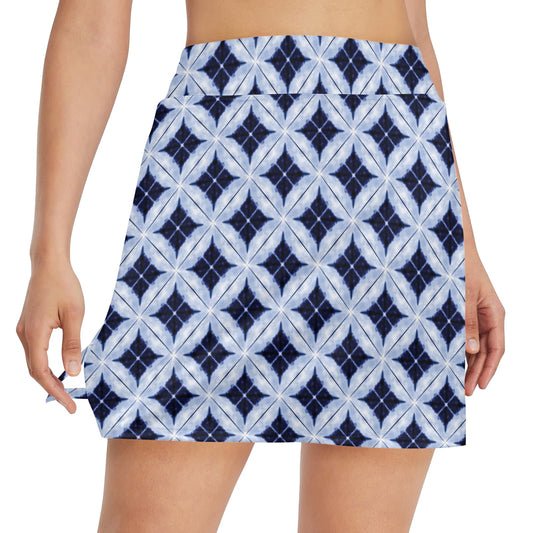 Tie Dye Print Design LKS308 17" Golf & Pickleball Skort with Pockets