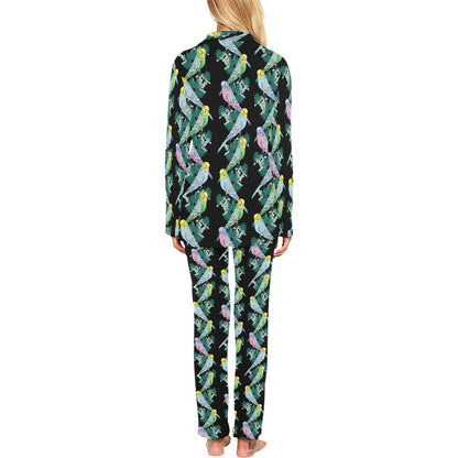 Budgerigar Pattern Print Design 03 Women's Long Pajama Set