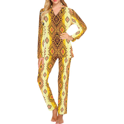 Native Pattern Print Design A09 Women's Long Pajama Set