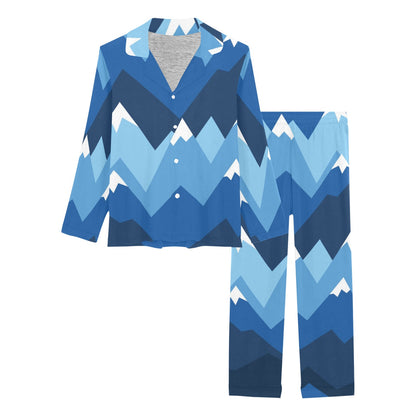 Mountain Pattern Print Design 04 Women's Long Pajama Set