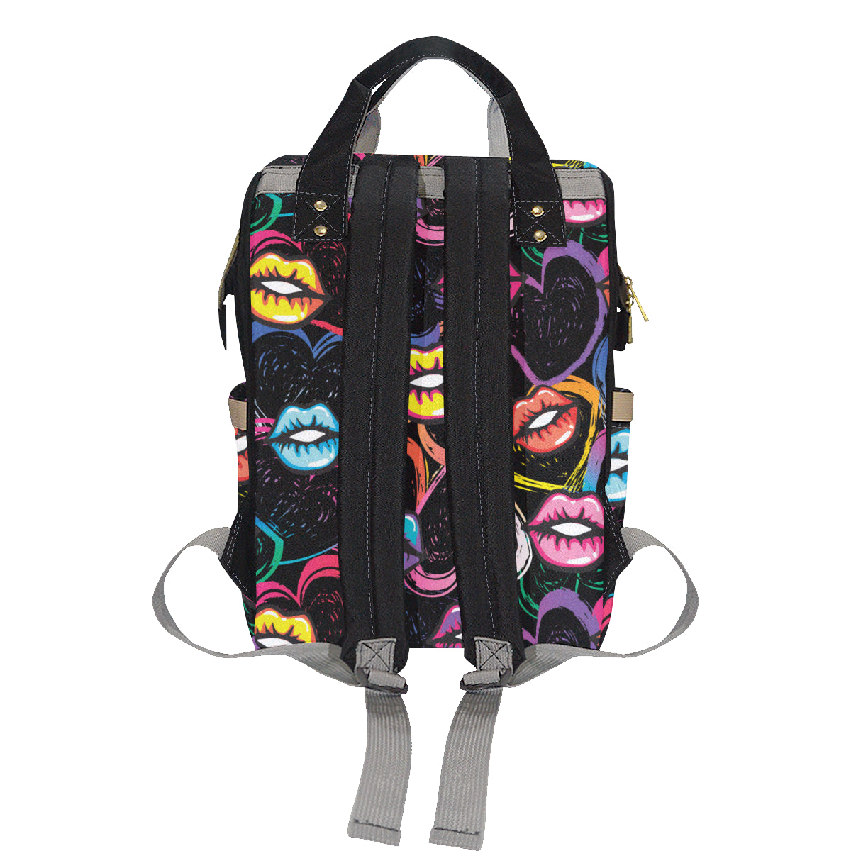 Pop Art Lip Pattern Print Design A03 Diaper Bag Backpack