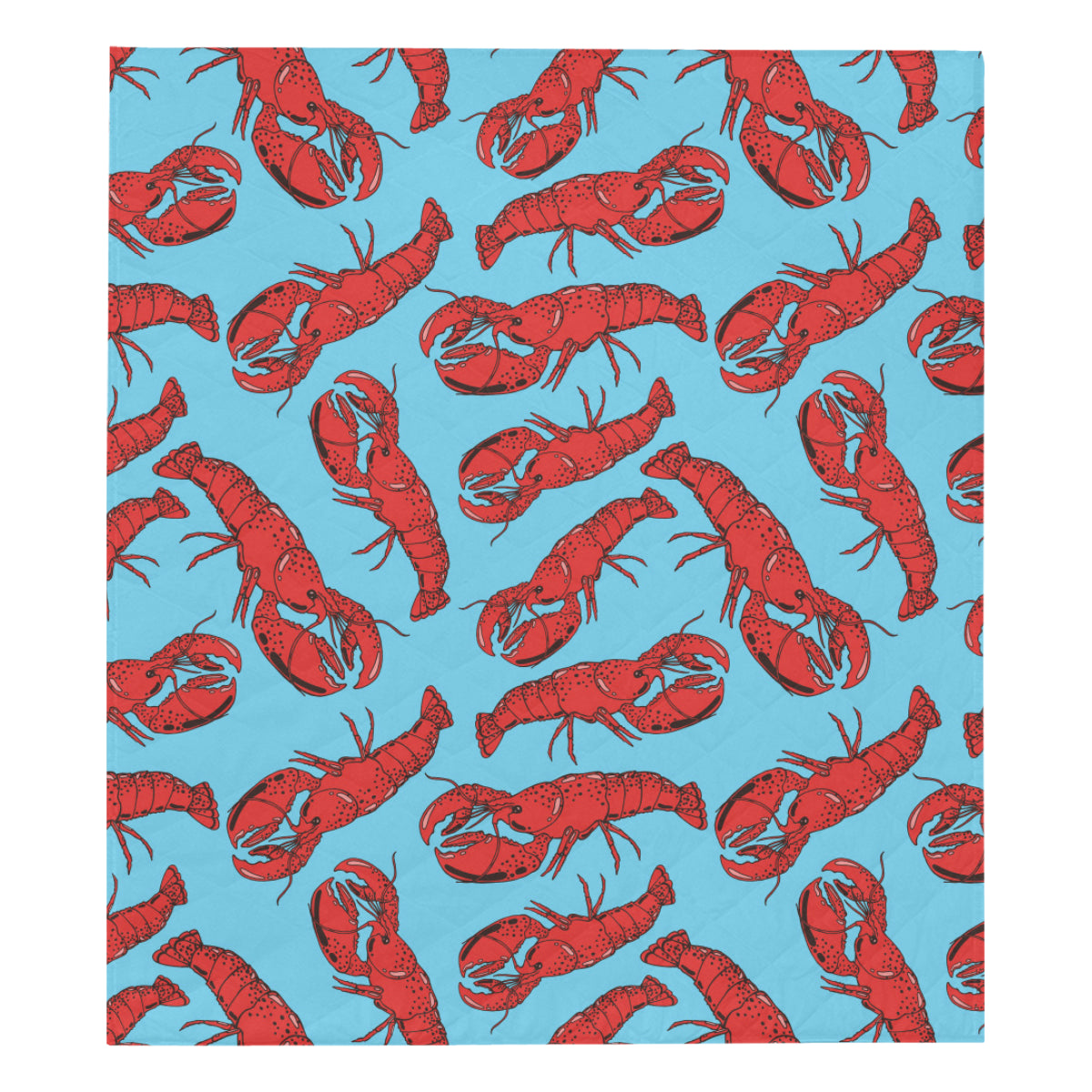 Lobster Red Pattern Print Design 03 Premium Quilt
