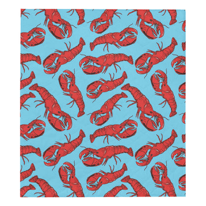 Lobster Red Pattern Print Design 03 Premium Quilt