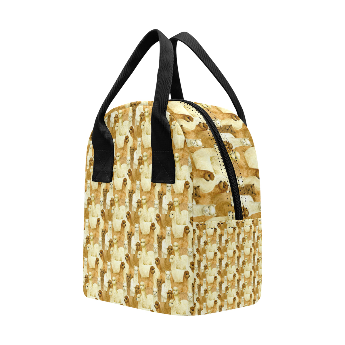 Alpaca Watercolor Design Themed Print Insulated Lunch Bag