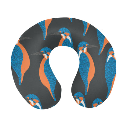 Kingfisher Pattern Print Design 03 U-Shaped Travel Neck Pillow