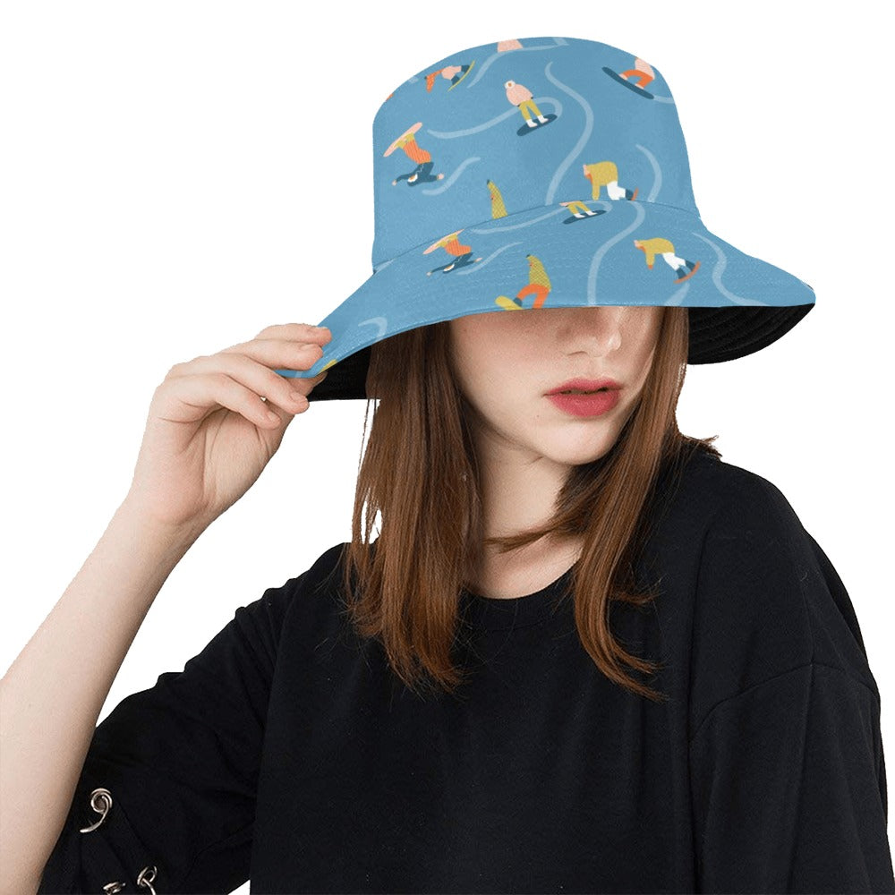 Snowboard Print Design LKS303 Unisex Bucket Hat