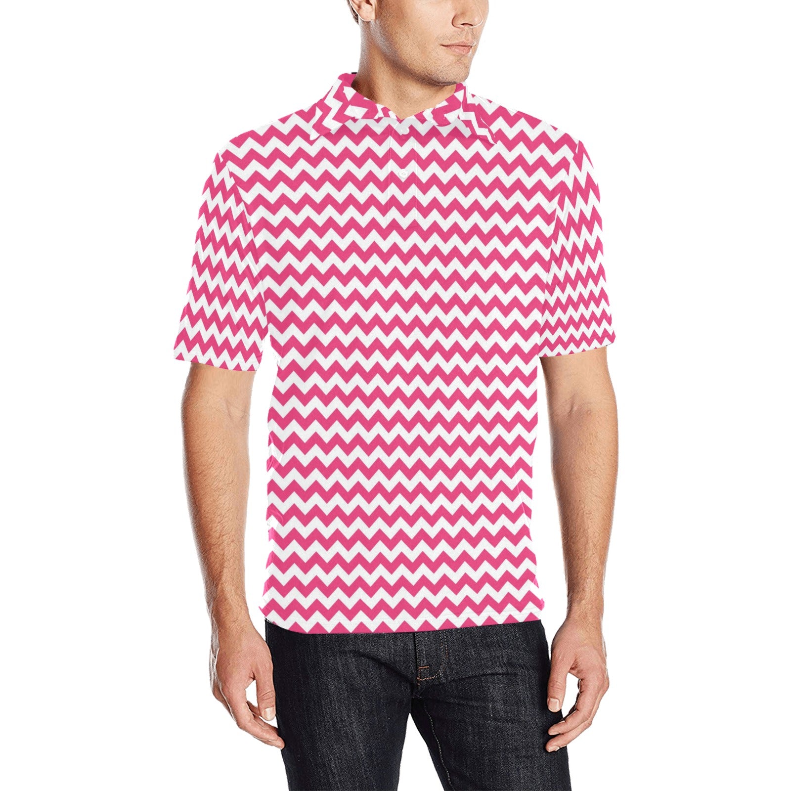 Chevron Print Design LKS402 Men Polo Shirt