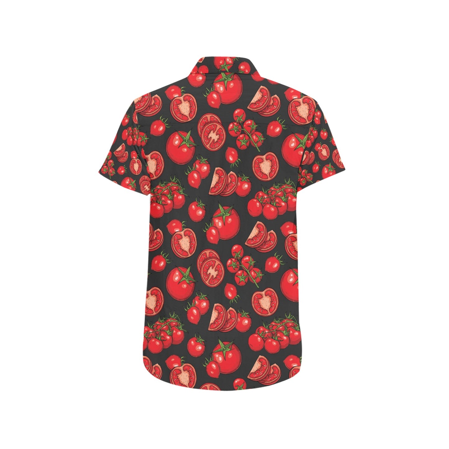 Tomato Print Design LKS303 Men Short Sleeve Button Up Shirt