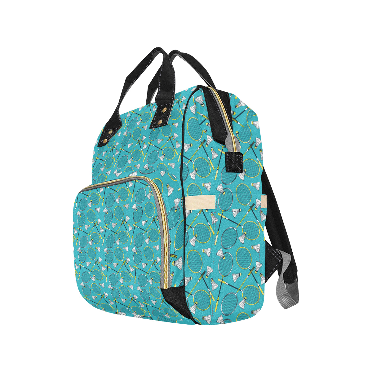 Badminton Pattern Print Design 06 Diaper Bag Backpack