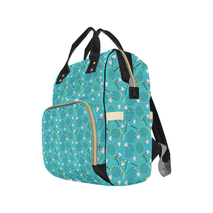 Badminton Pattern Print Design 06 Diaper Bag Backpack