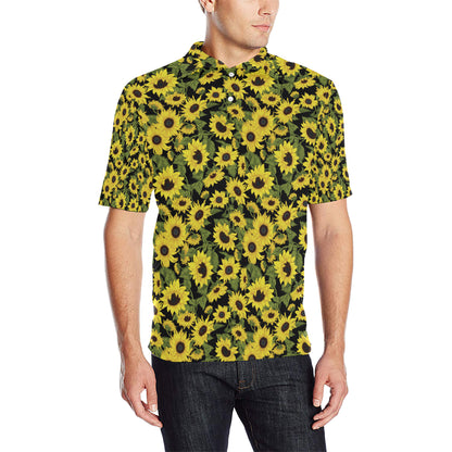 Sunflower Fresh Bright Color Print Men Polo Shirt
