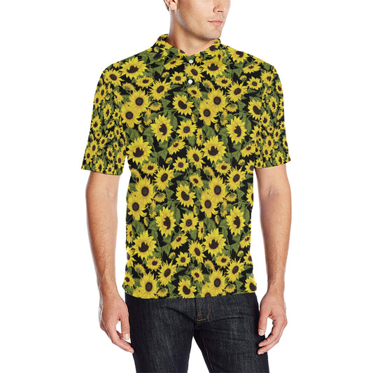 Sunflower Fresh Bright Color Print Men Polo Shirt