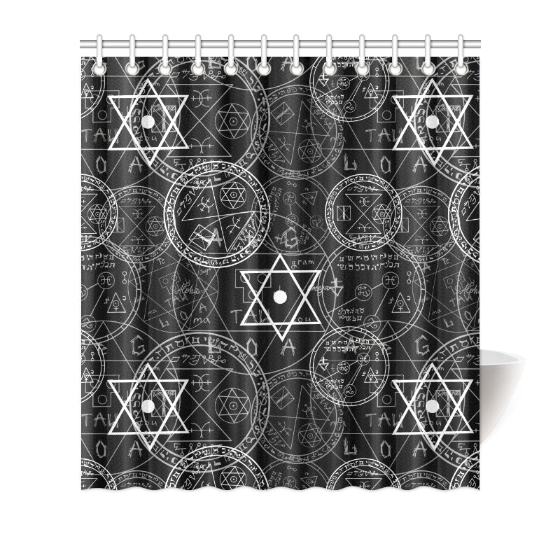 Pentagram Pattern Print Design A01 Shower Curtain