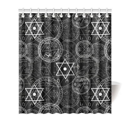 Pentagram Pattern Print Design A01 Shower Curtain