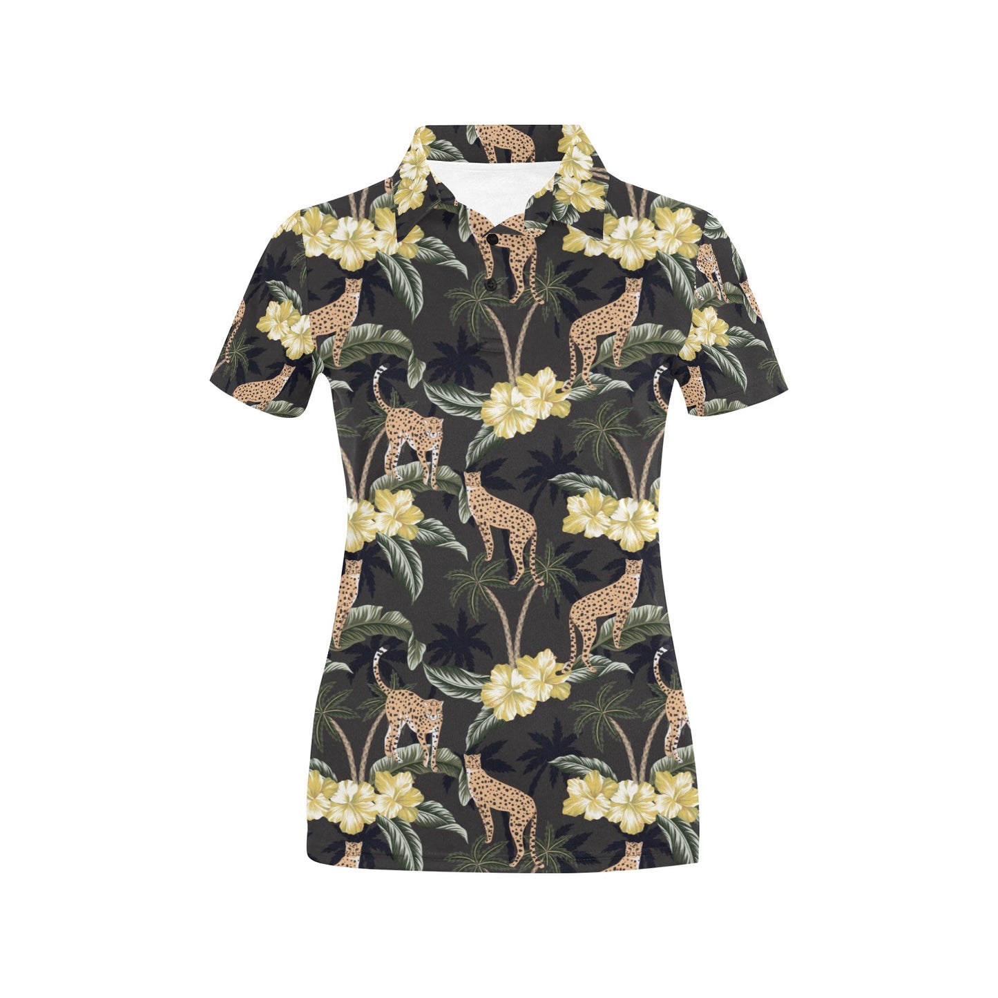 Cheetah Pattern Print Design 04 Women's Polo Shirt